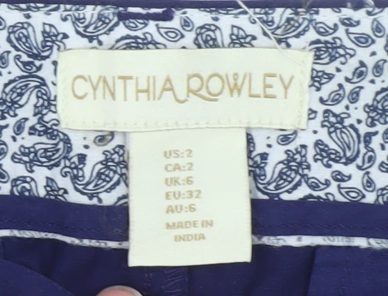 Cynthia Rowley Women’s Blue Embroidered Floral Chino Shorts UK 6 - Image 4