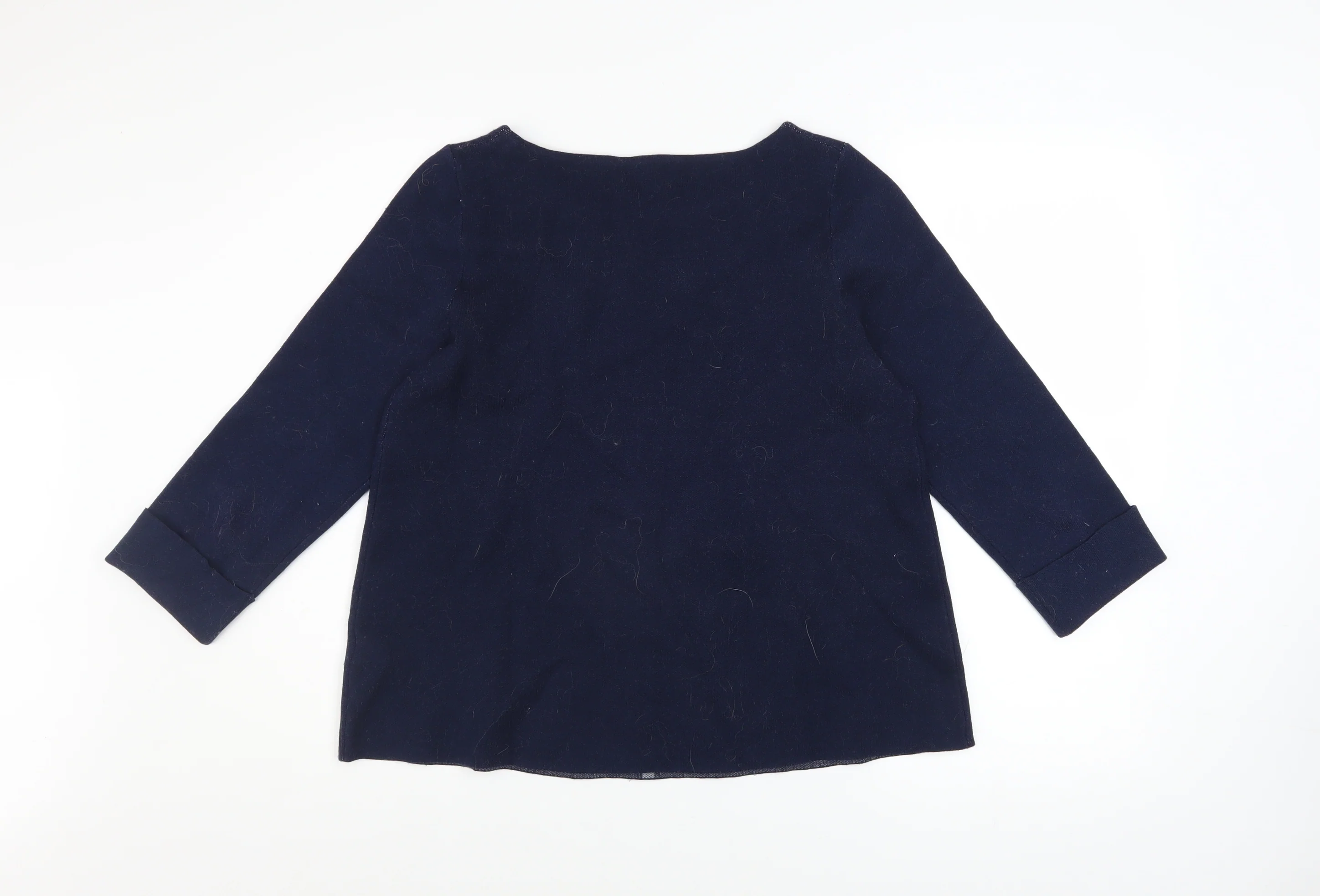 Cynthia Rowley Women's Blue Crew Neck Knit Jumper Size M - Image 3