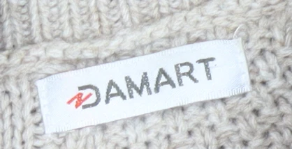Damart Men’s Beige Cable-Knit Button Cardigan M Wool Blend - Image 4