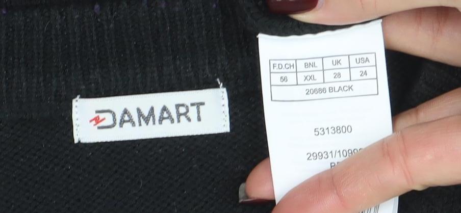 Damart Men's Black 2XL Crew Neck Acrylic Knit Jumper - Image 4