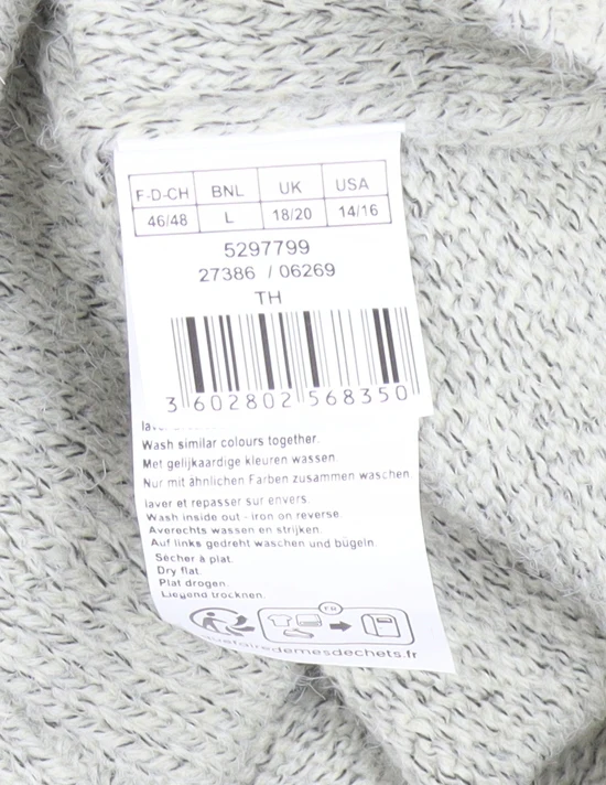 Damart Men's Grey L Cable-Knit Button Cardigan Jumper - Image 5