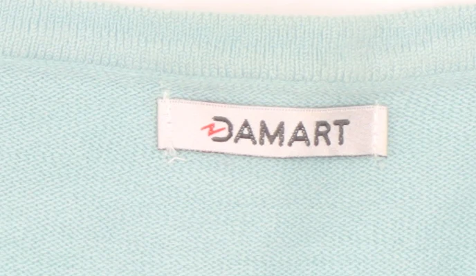 Damart Women Blue Beaded Cardigan UK 14/16 Long Sleeve Knit - Image 4