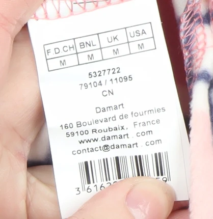 Damart Women Pink Check Fleece Long Sleeve Nightshirt M Winter - Image 5