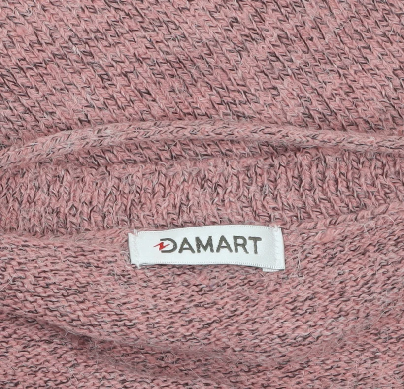 Damart Women Pink Medium 14/16 Embroidered V-Neck 3/4 Sleeve Jumper - Image 6