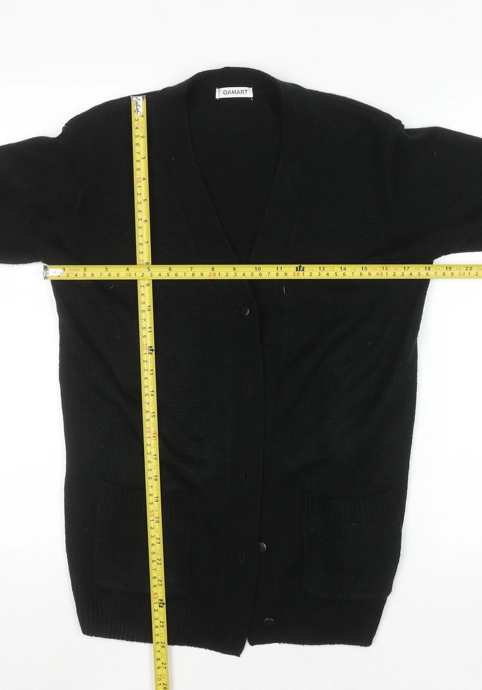 Damart Women’s Black V-Neck Button Knit Cardigan XS - Image 2