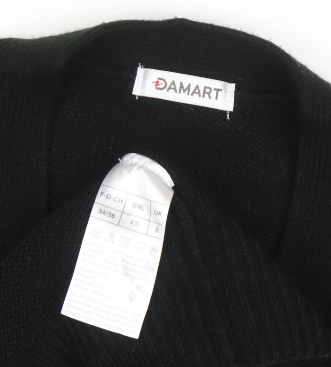 Damart Women’s Black V-Neck Button Knit Cardigan XS - Image 4
