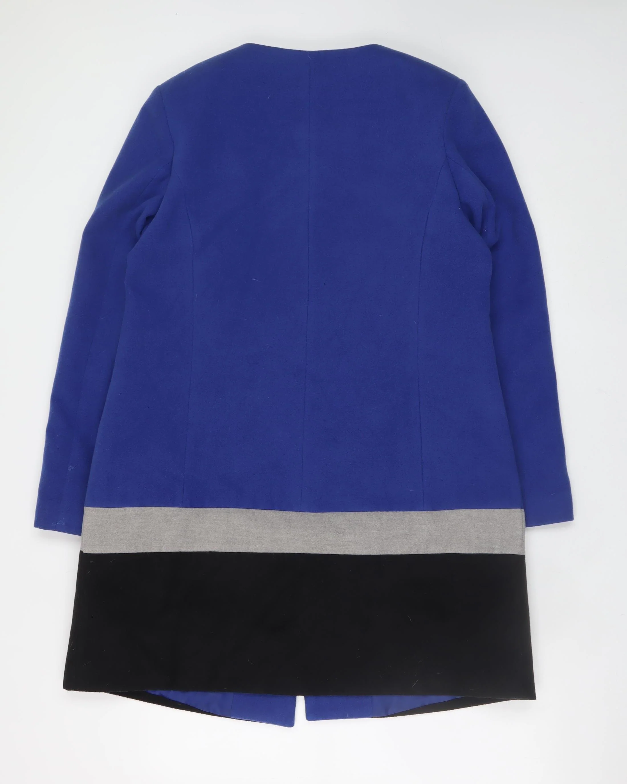 Damart Women’s Blue Colour Block Mid-Length Coat Size 14 - Image 3