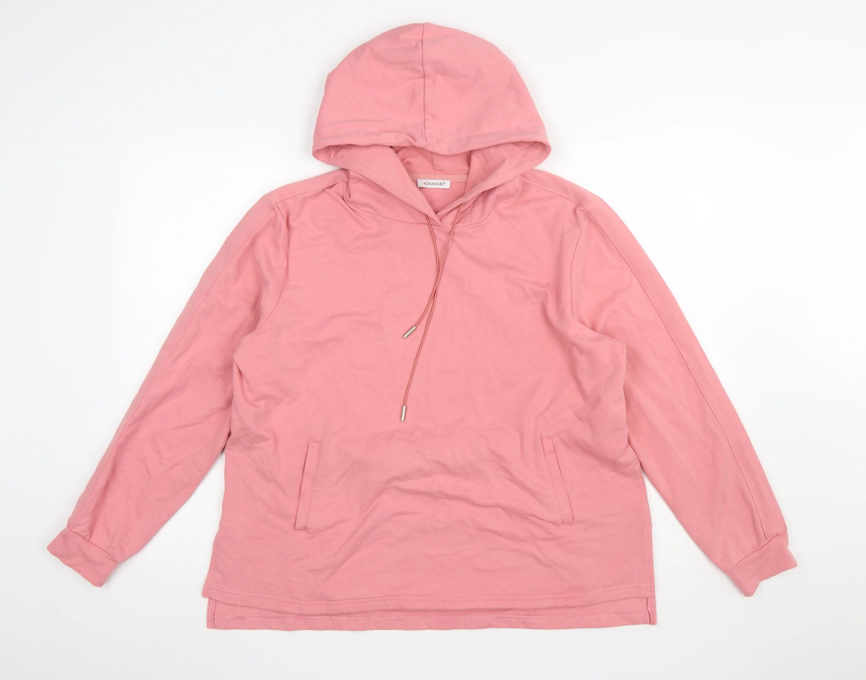 Damart Women’s Pink Pullover Hoodie L 18/20 Cotton Blend