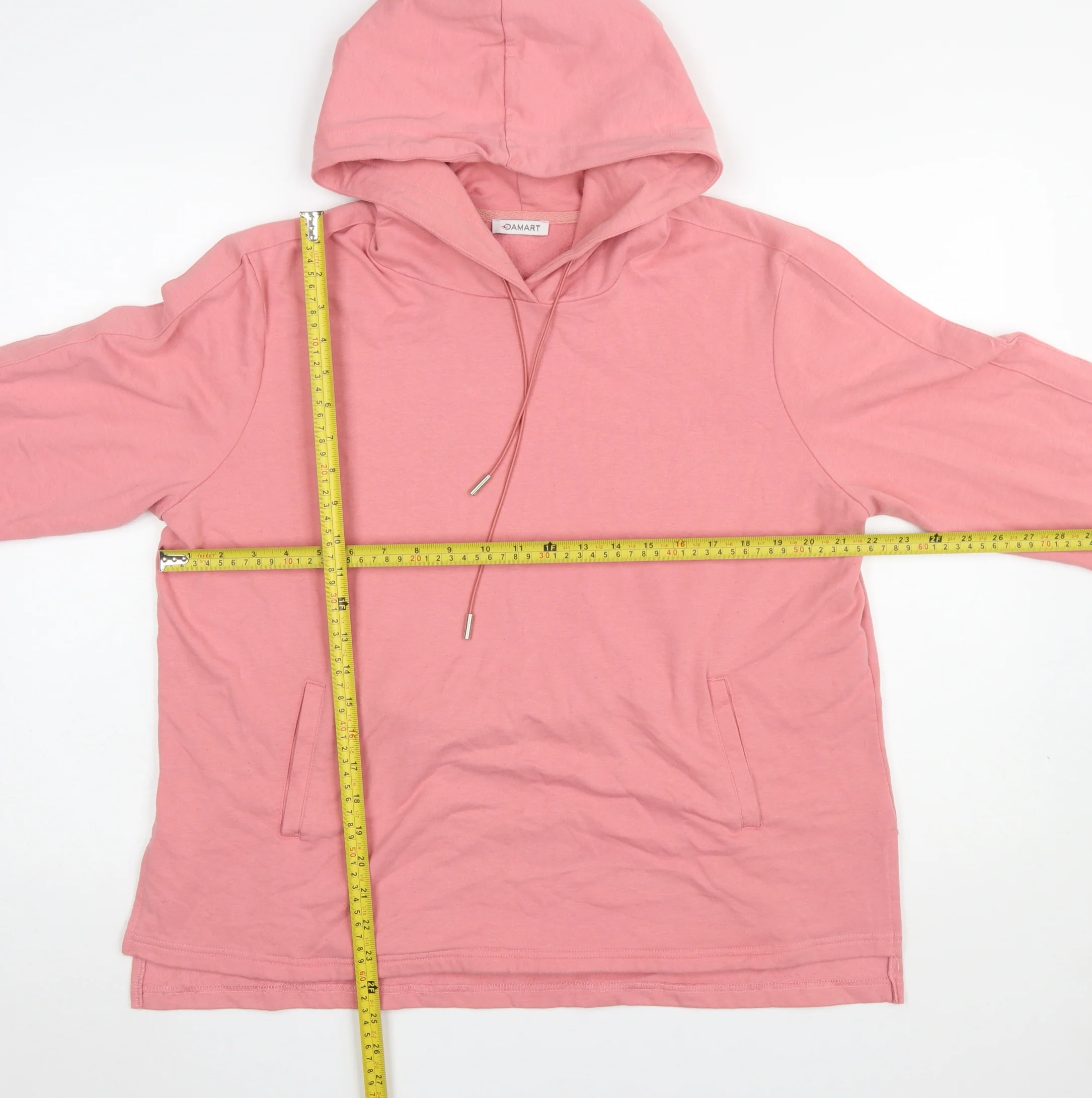 Damart Women’s Pink Pullover Hoodie L 18/20 Cotton Blend - Image 2