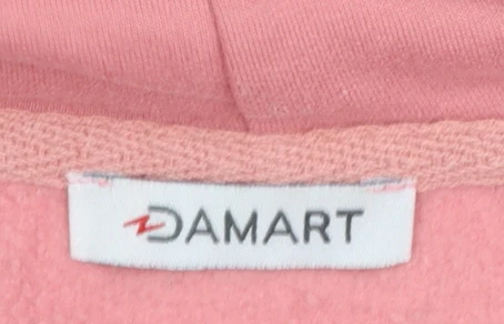 Damart Women’s Pink Pullover Hoodie L 18/20 Cotton Blend - Image 4