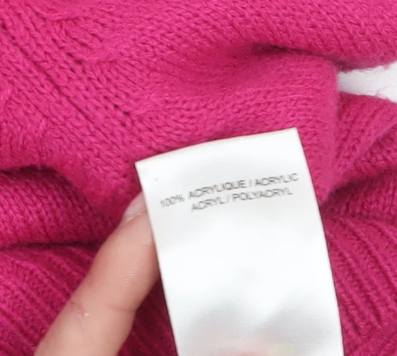 Damart Women’s Pink V-Neck Acrylic Jumper Size 10/12 - Image 5