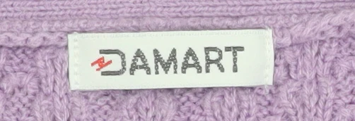 Damart Women’s Purple Acrylic Knit V-Neck Long Sleeve Cardigan Size 18 - Image 5