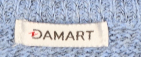Damart Women's Blue Cable Knit Crew Neck Jumper L - Image 4