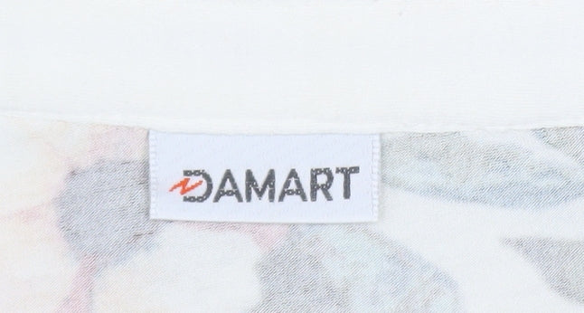 Damart Womens Floral Long Sleeve V-Neck Jersey Blouse Size 14 - Image 4
