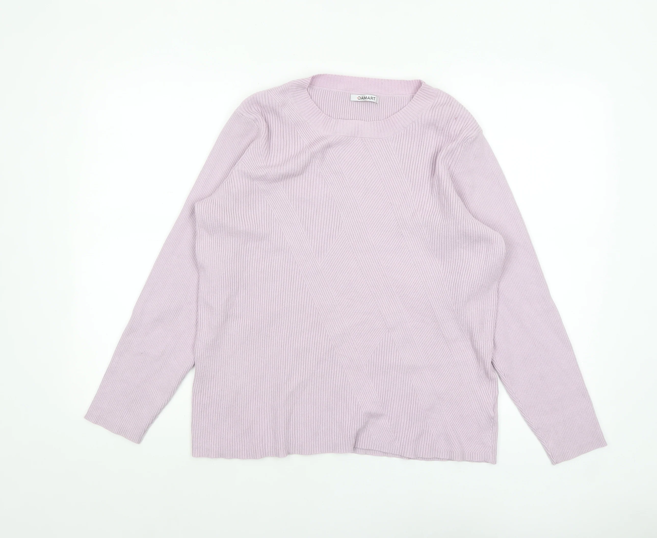 Damart Womens Pink Viscose Blend Crew Neck Long Sleeve Jumper Size 18/20