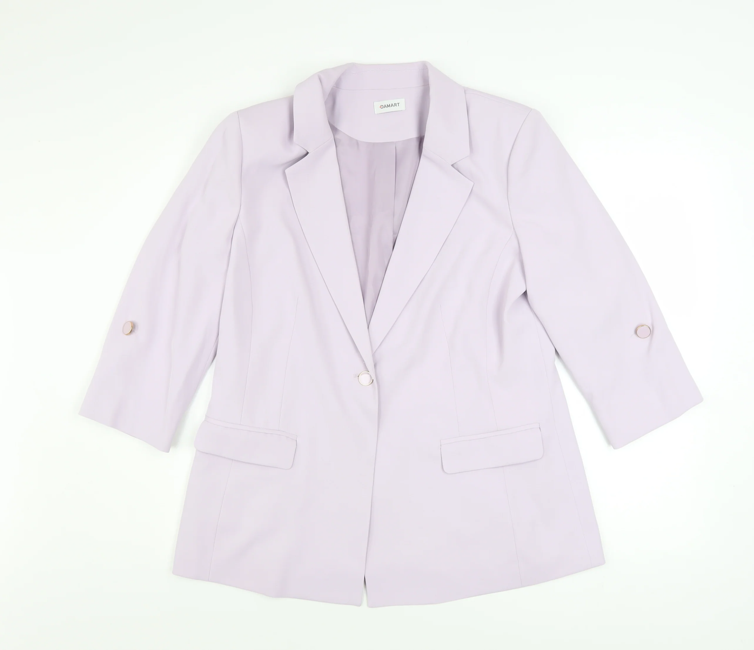 Damart Women's Purple Blazer UK 14 Regular Fit 3/4 Sleeve Jacket