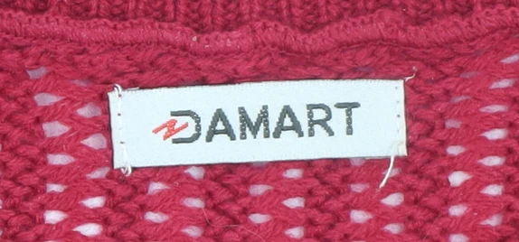 Damart Women's Red Cable-Knit Pullover Jumper Size L Classic Fit - Image 4