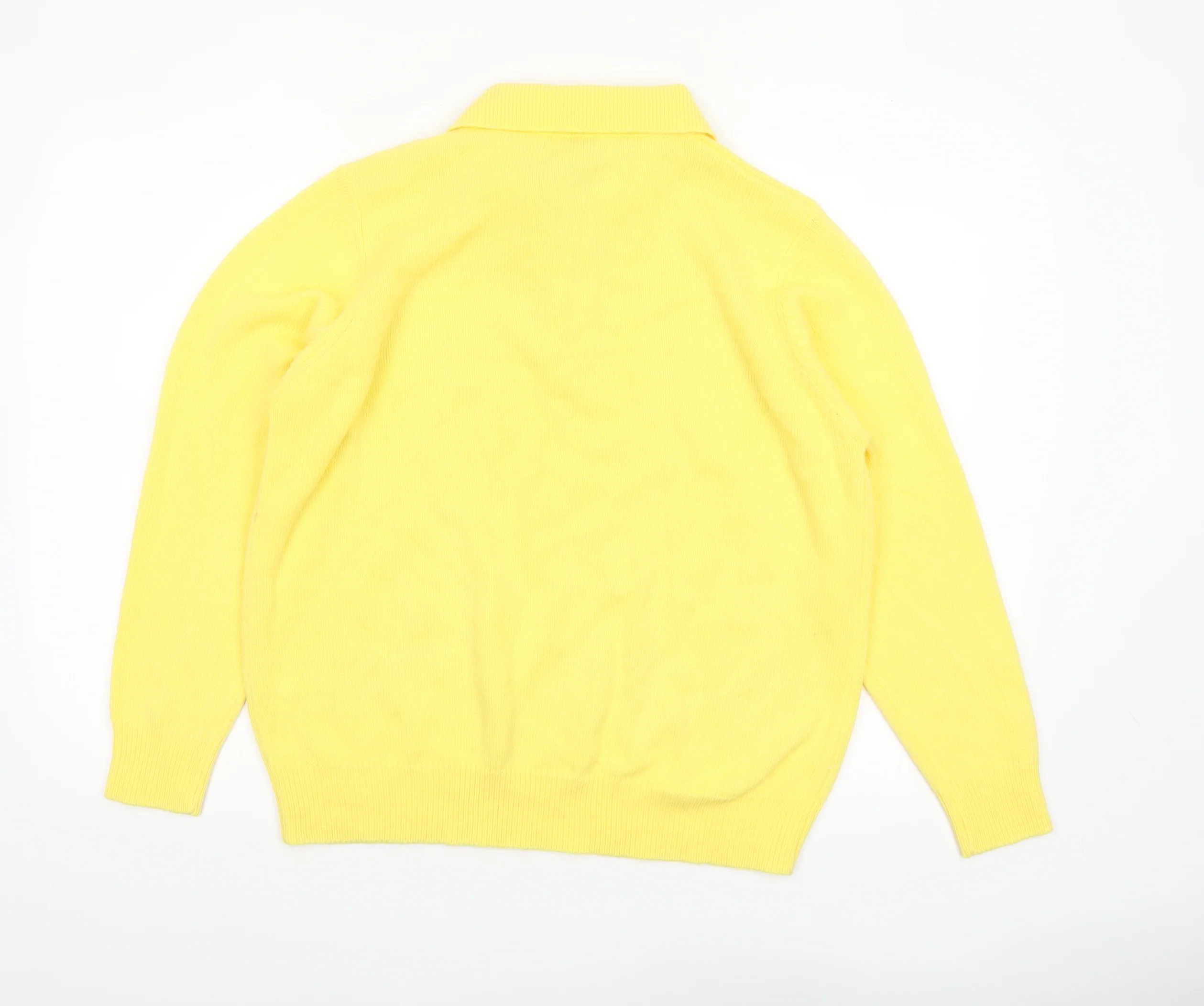 Damart Womens Yellow Collared Henley Knit Jumper Size 18/20 - Image 3