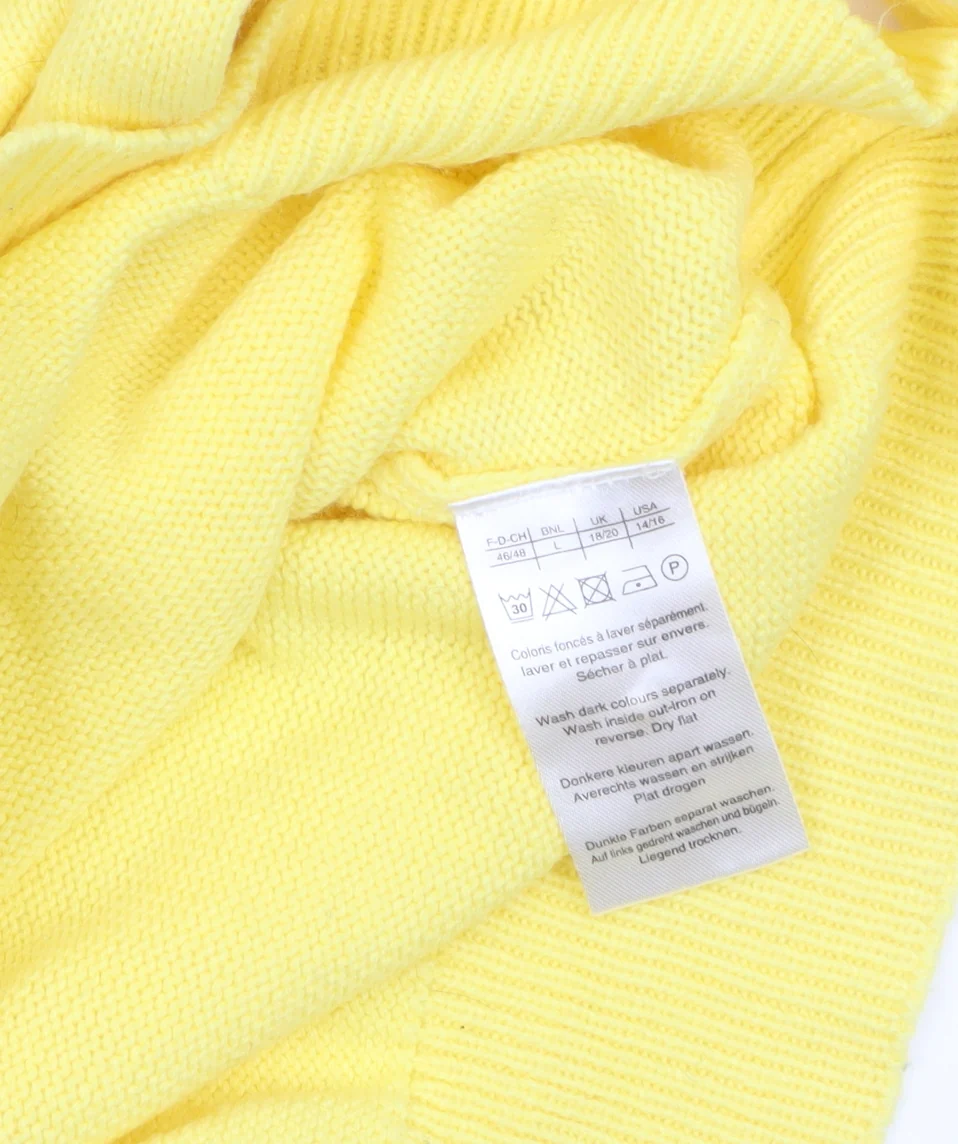 Damart Womens Yellow Collared Henley Knit Jumper Size 18/20 - Image 6