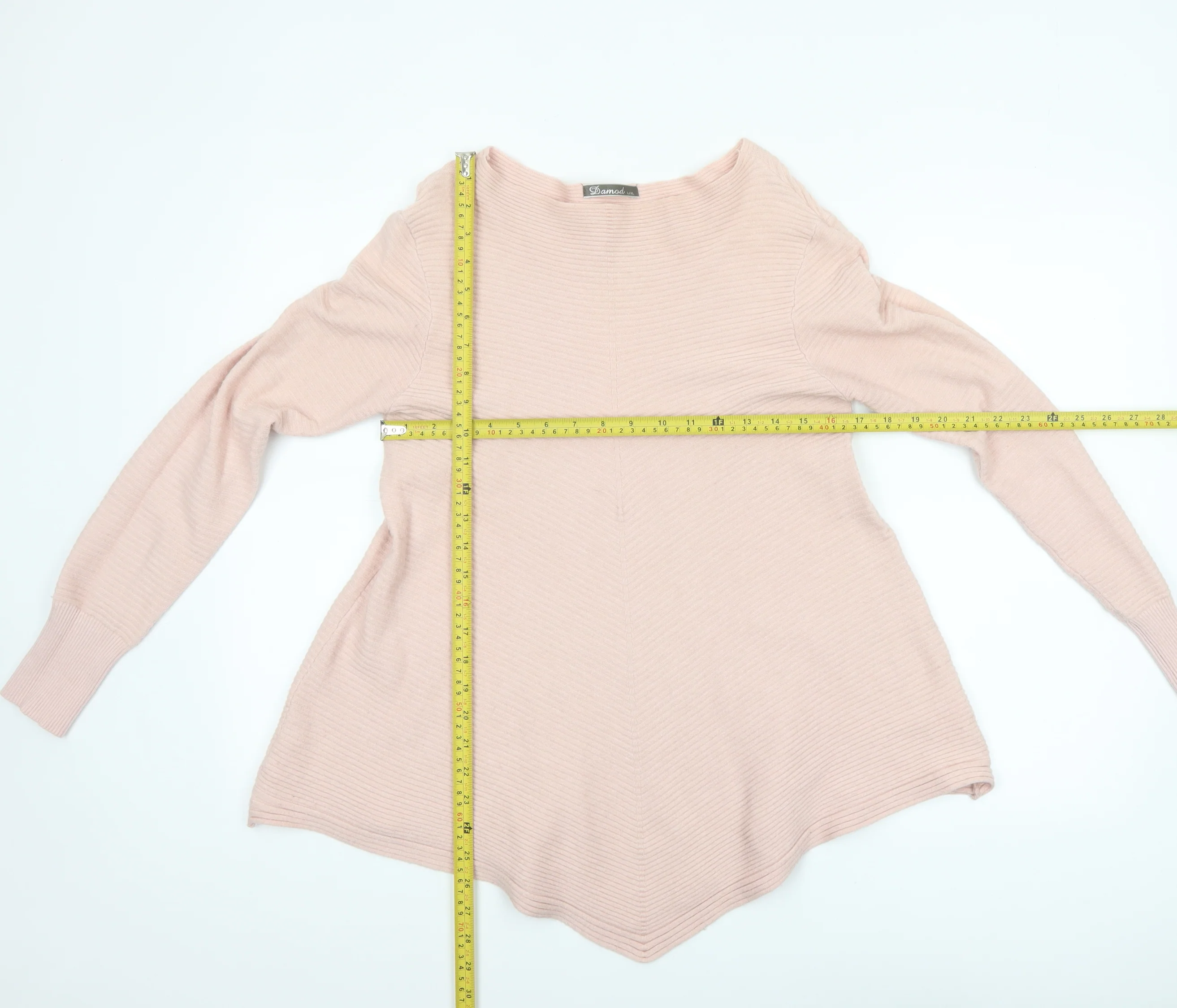 Damod Women's Pink Boat Neck Long Sleeve Knit Pullover Jumper L - Image 2