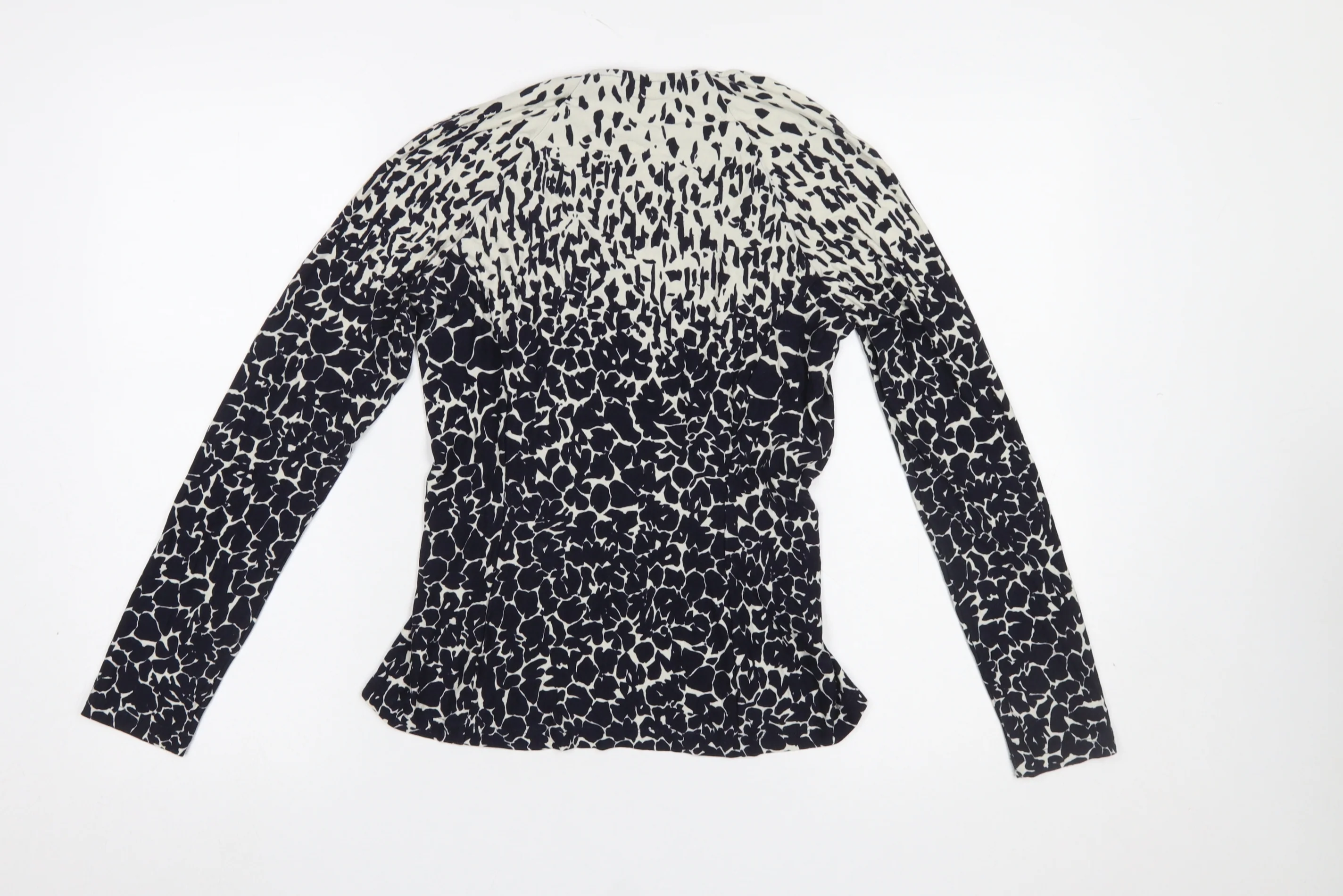 Damsel in a Dress Women’s Black Animal Print Long Sleeve Wrap Blouse Size 10 - Image 3