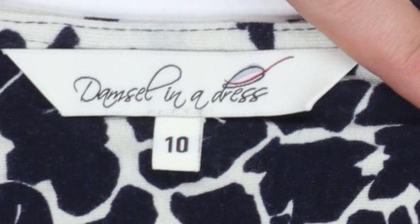 Damsel in a Dress Women’s Black Animal Print Long Sleeve Wrap Blouse Size 10 - Image 4