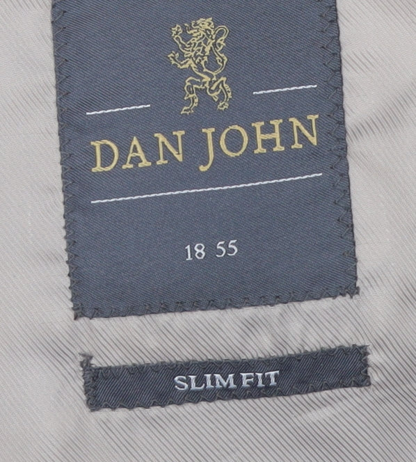 Dan John Men's Beige Check Slim Fit Blazer 46 Regular Jacket - Image 4