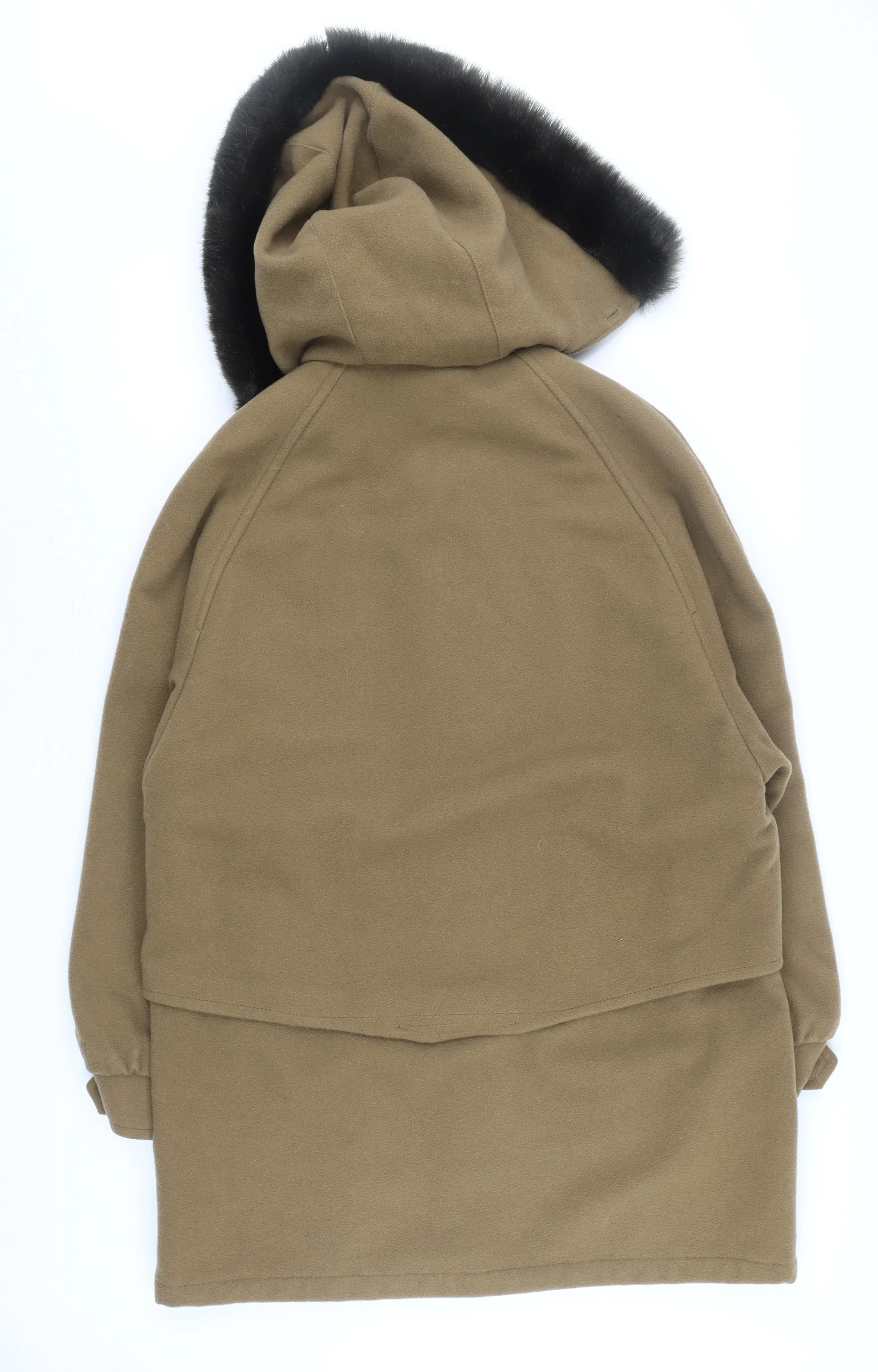 Dannimac Men's Brown Wool Overcoat M Hooded Mid-Length Winter Coat - Image 3