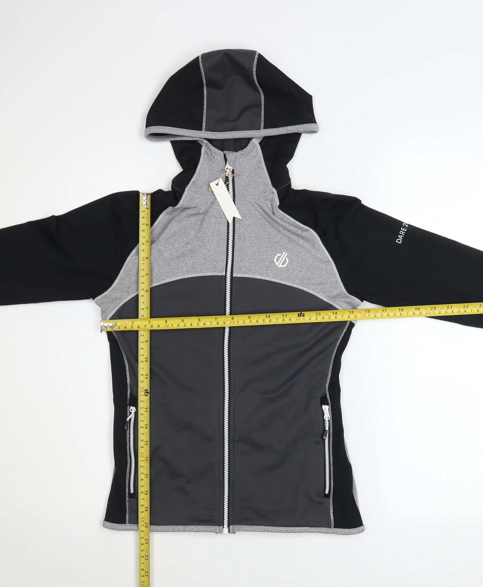 Dare 2b Women's Grey Hooded Full Zip Softshell Jacket Size 8 - Image 2