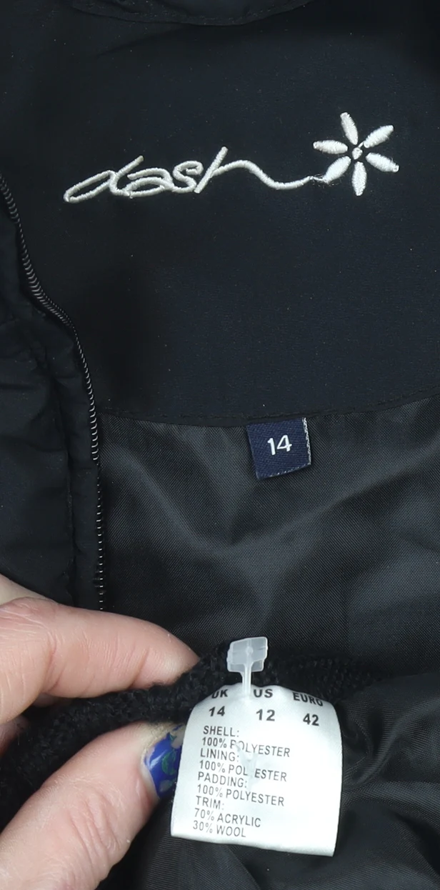 Dash Women's Black Size 14 Quilted Zip Waistcoat Bodywarmer - Image 4
