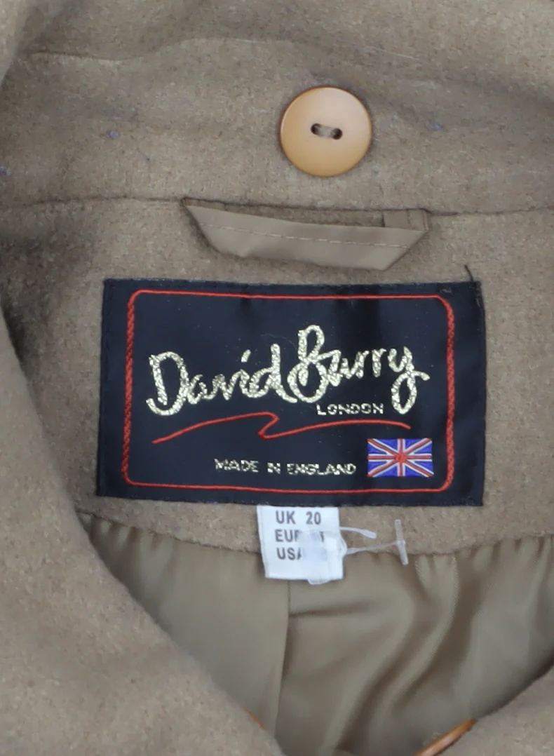 David Barry Women’s Beige Wool Blend Mid-Length Jacket UK 20 - Image 5
