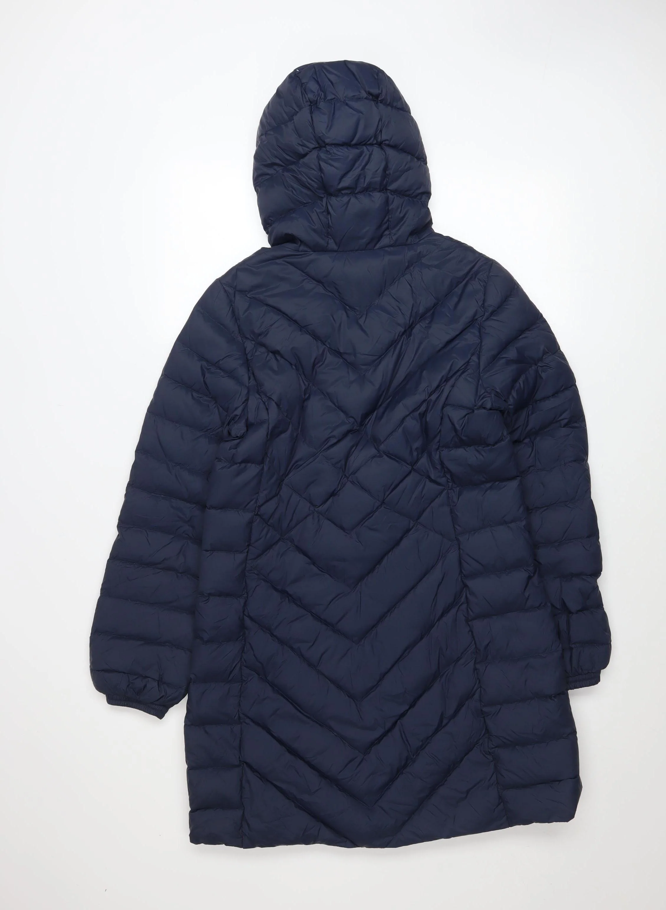 David Barry Women’s Blue Long Hooded Down Puffer Coat Size 12 - Image 3