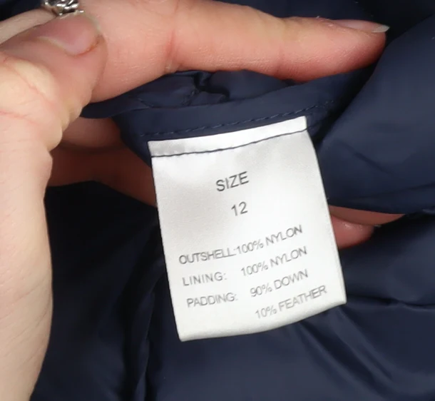 David Barry Women’s Blue Long Hooded Down Puffer Coat Size 12 - Image 5