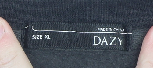 DAZY Men's Black Graphic Rock Eagle Crew Neck Sweatshirt XL - Image 4