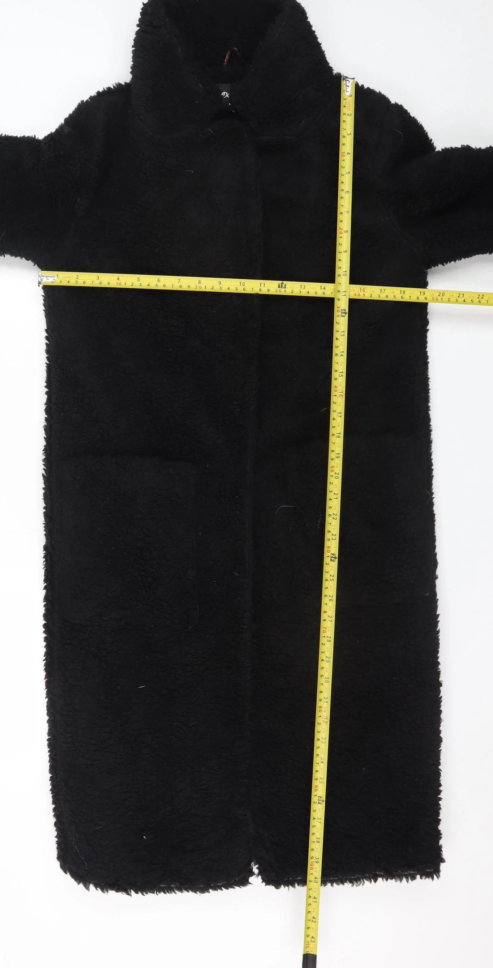 De la Crème Women's Black Long Fleece Overcoat Size 8 - Image 2