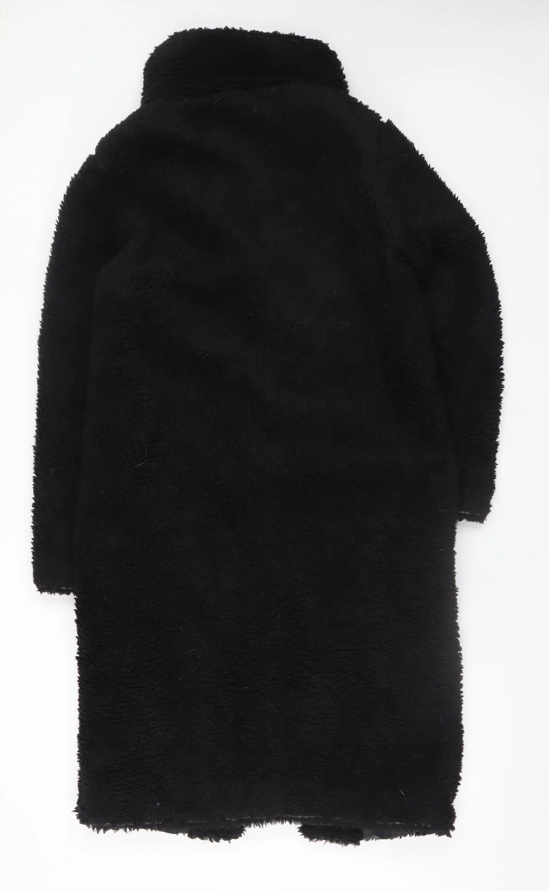 De la Crème Women's Black Long Fleece Overcoat Size 8 - Image 3