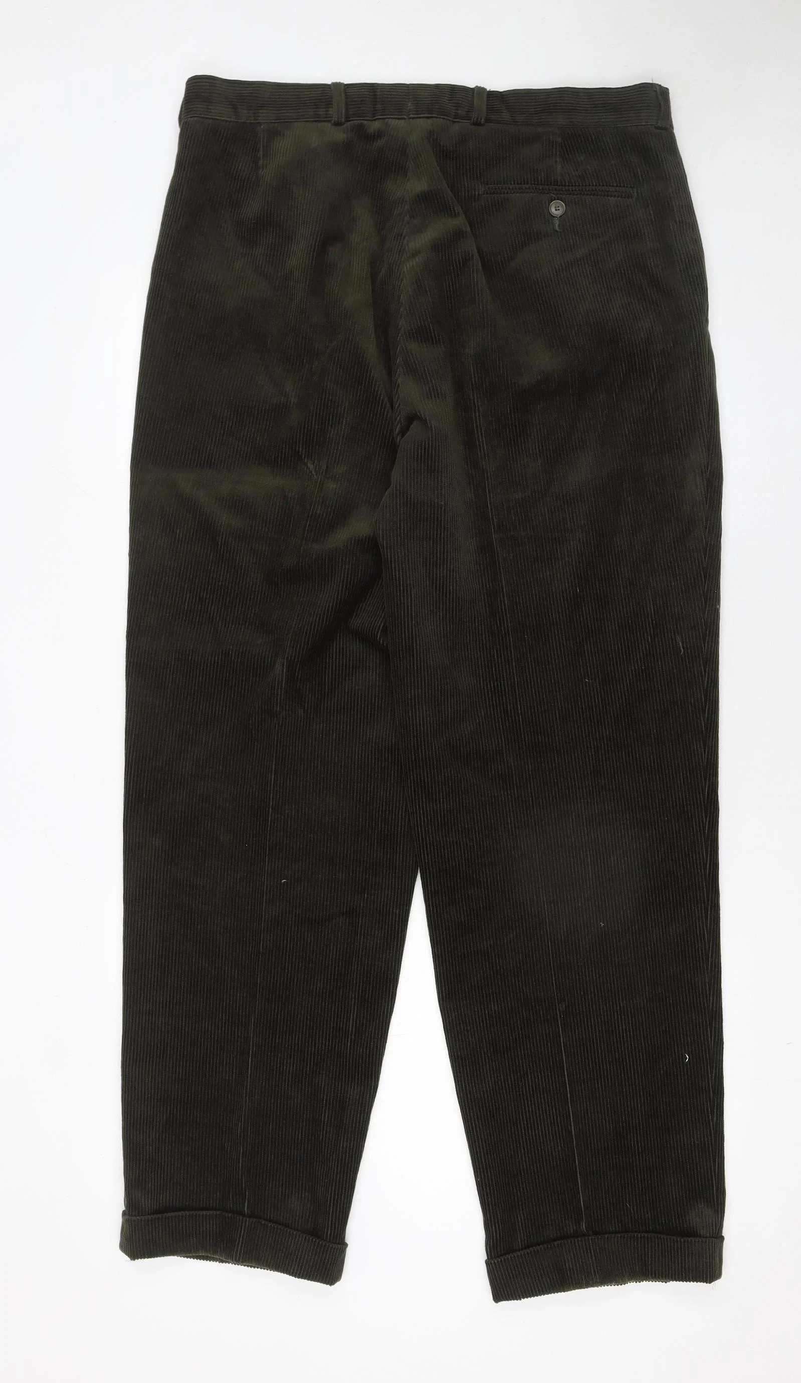 Debenhams Men Brown Corduroy Pleated Trousers 36W 31L Casual Club - Image 3