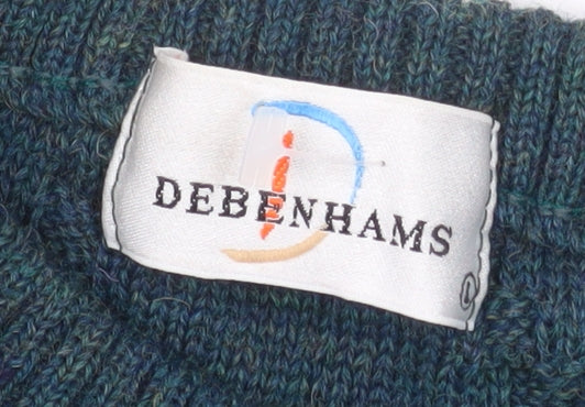 Debenhams Men’s Green Wool Cable-Knit Crew Neck Jumper L - Image 5