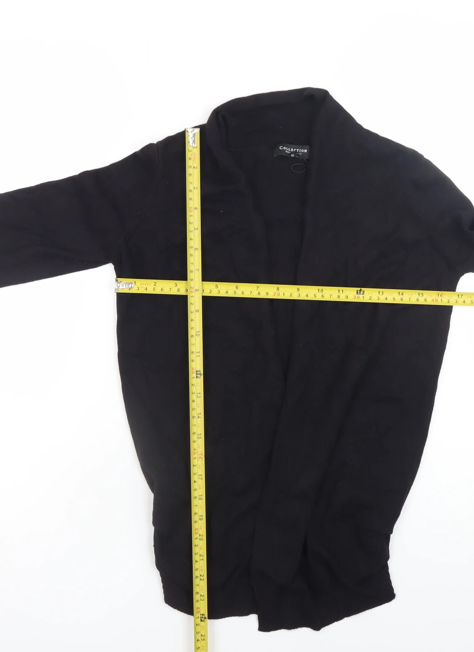 Debenhams Women Black Size 10 Open Knit Long Sleeve Cardigan - Image 2