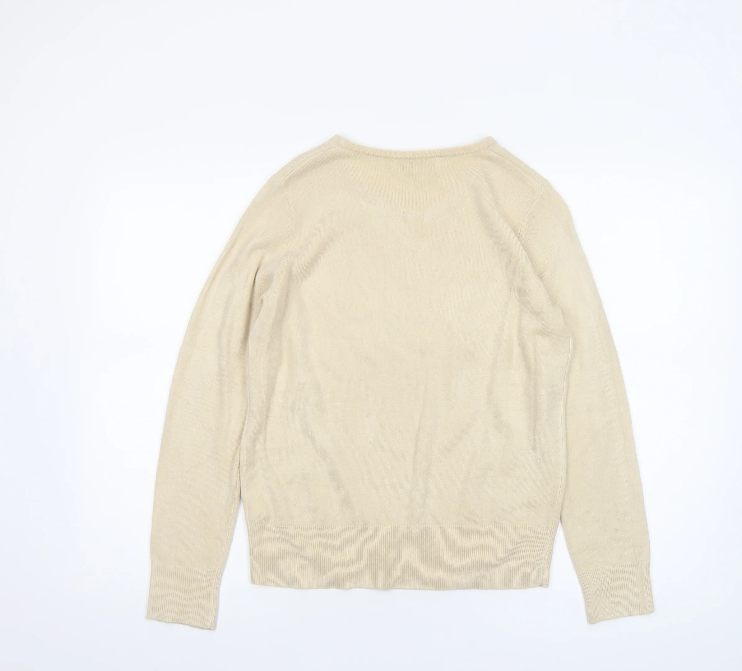 Debenhams Women’s Beige Crew Neck Acrylic Jumper Size 12 - Image 3