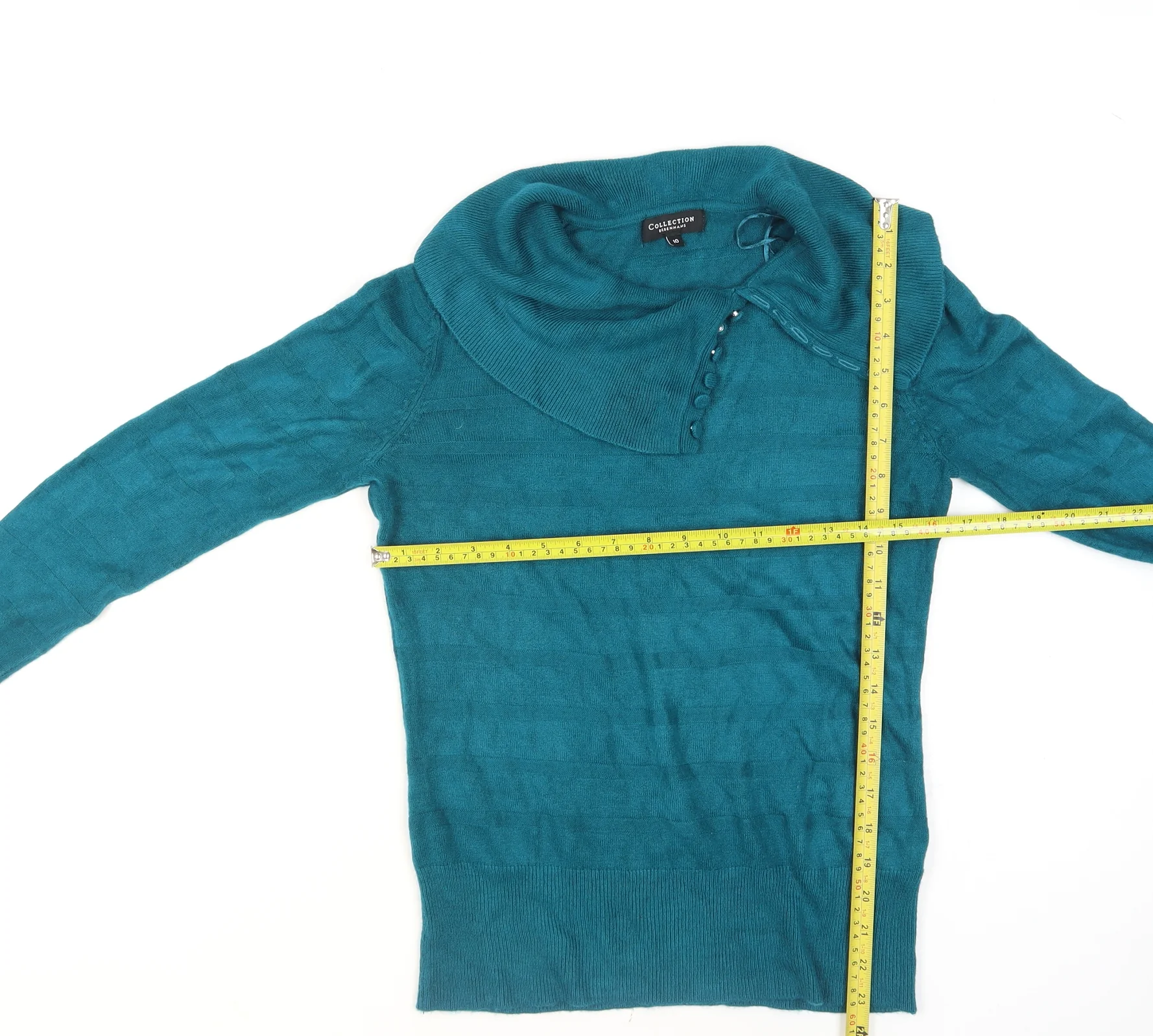 Debenhams Women’s Green Cowl Neck Long Sleeve Knit Jumper Size 10 - Image 2