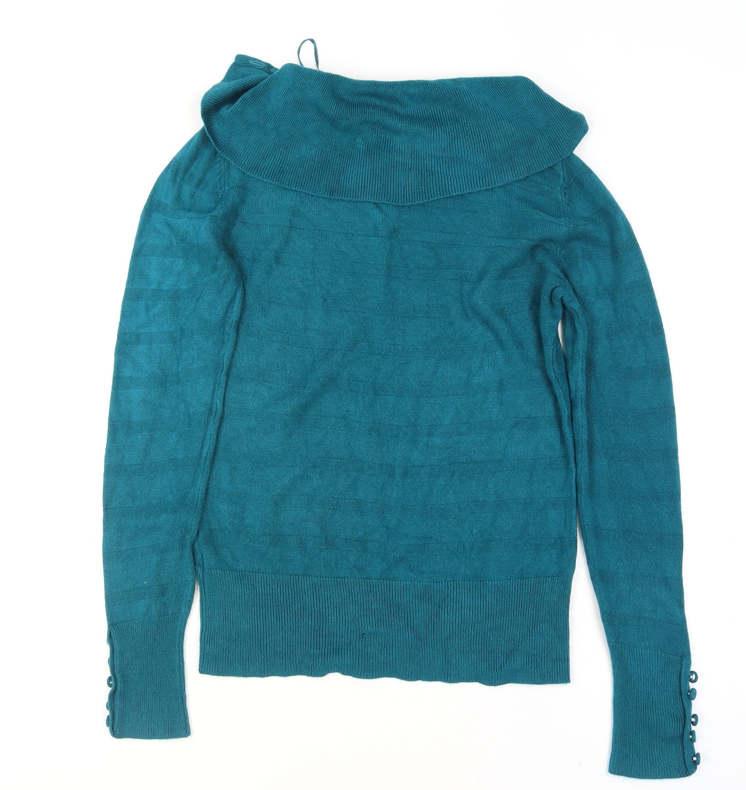 Debenhams Women’s Green Cowl Neck Long Sleeve Knit Jumper Size 10 - Image 3