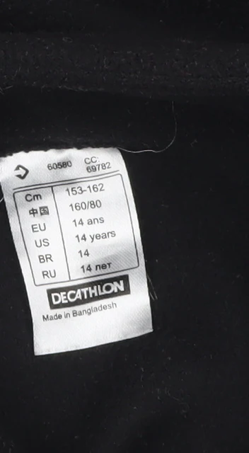 Decathlon Boys Black Fleece 1/4 Zip Pullover Sweatshirt 14 Years - Image 5