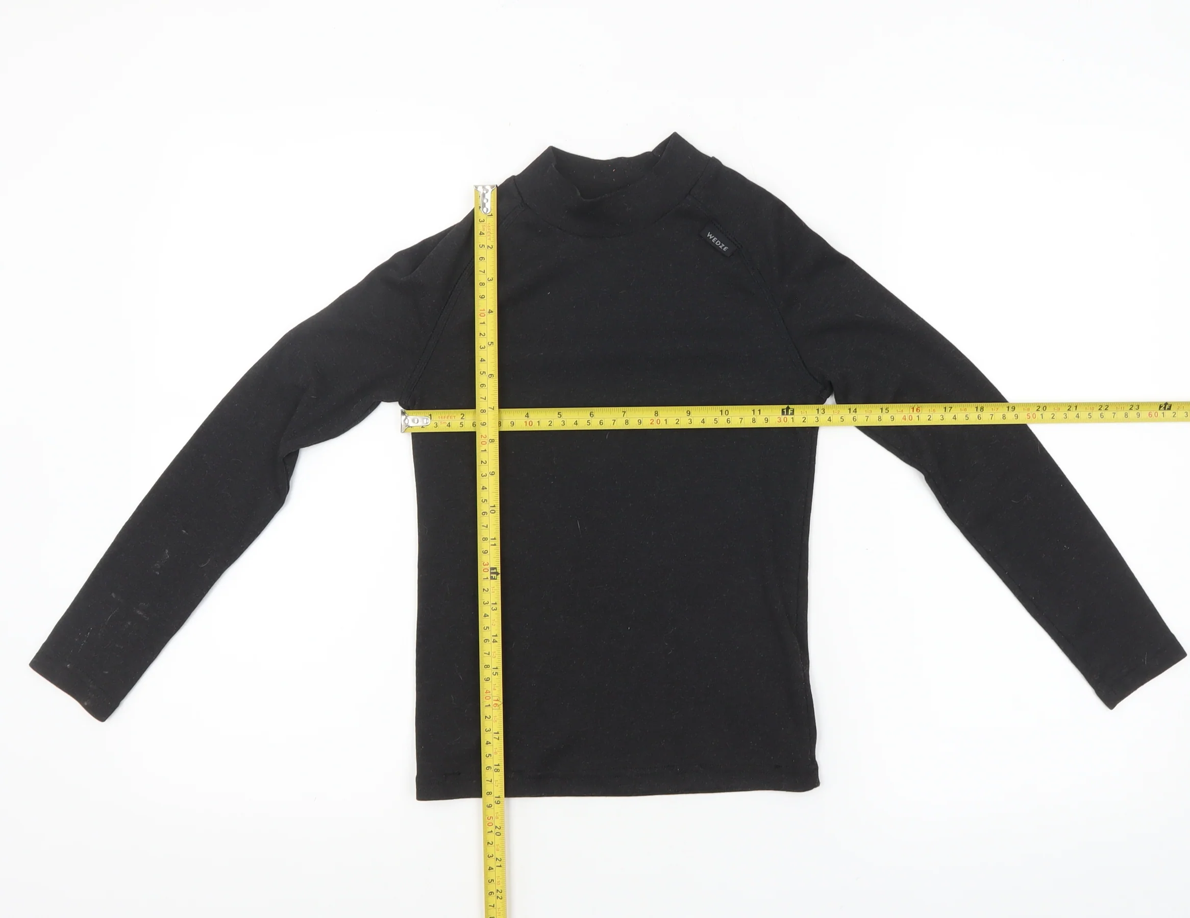Decathlon Boys Black Long Sleeve Mock Neck Sports T-Shirt 10 Years - Image 2