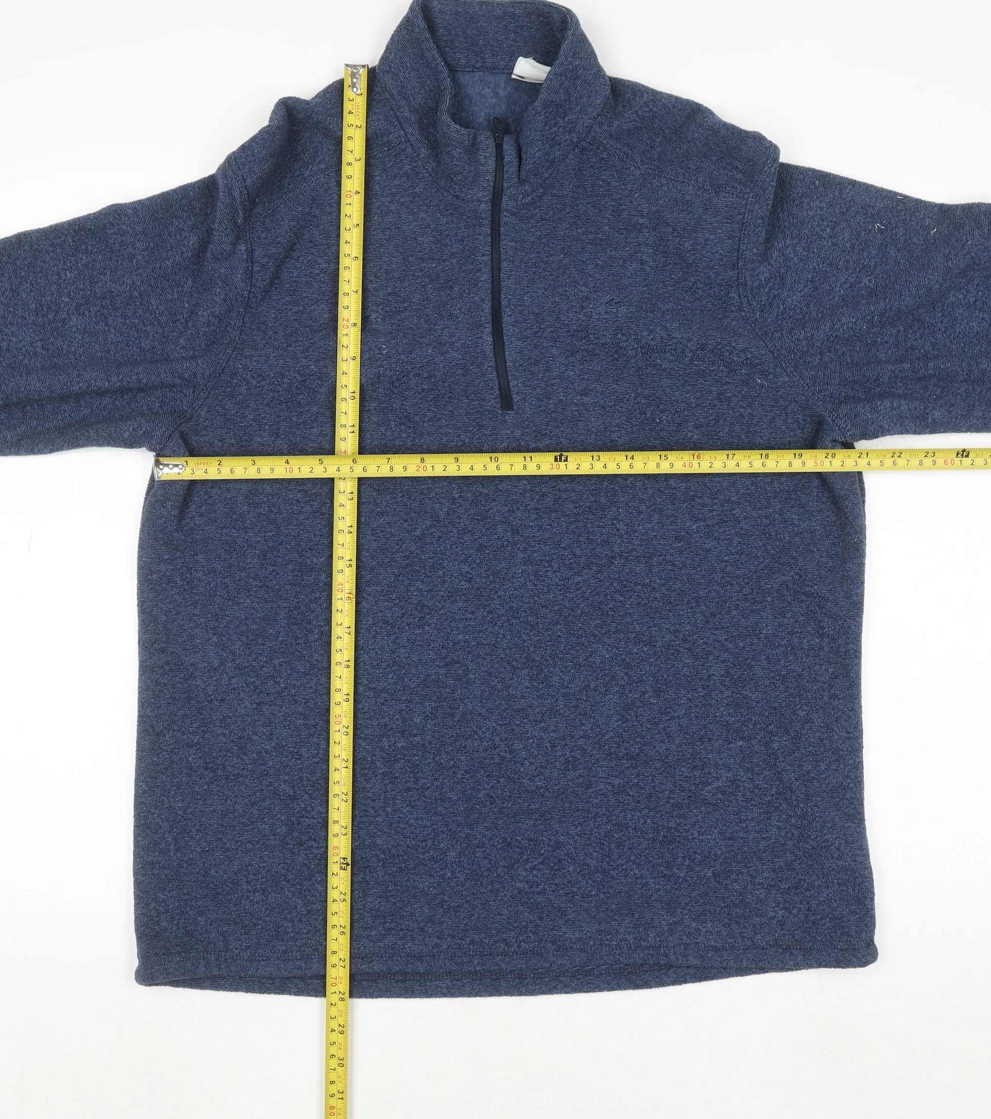 Decathlon Mens Blue 1/4 Zip Fleece Sweatshirt L Regular Fit - Image 2
