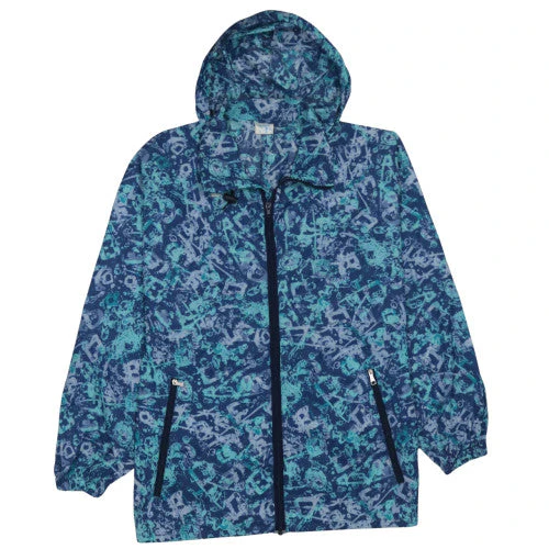 Decathlon Men's Blue Windbreaker Jacket M Hooded Lightweight Casual