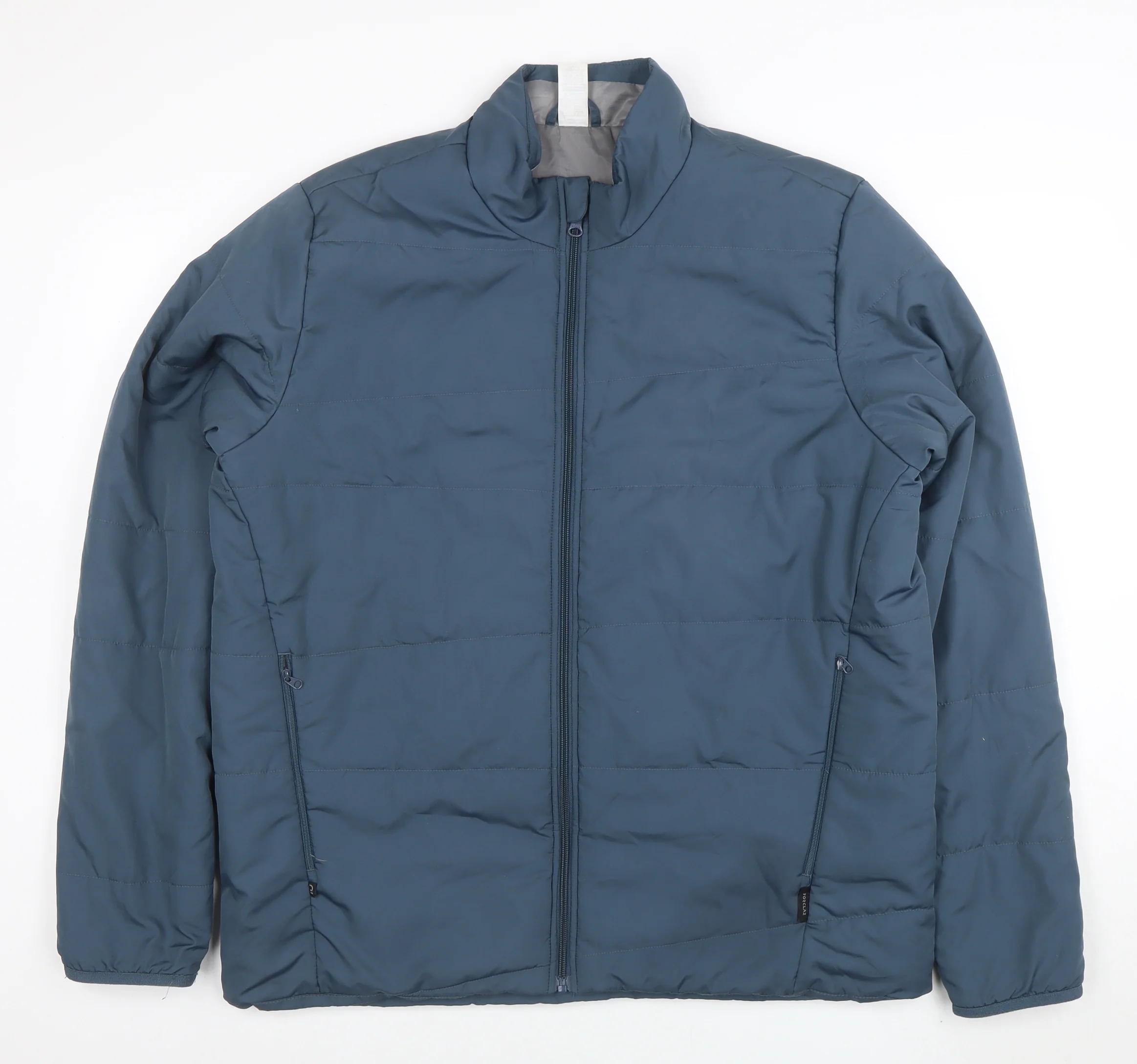Decathlon Men's Blue XL Puffer Jacket Lightweight Full Zip Hiking Coat
