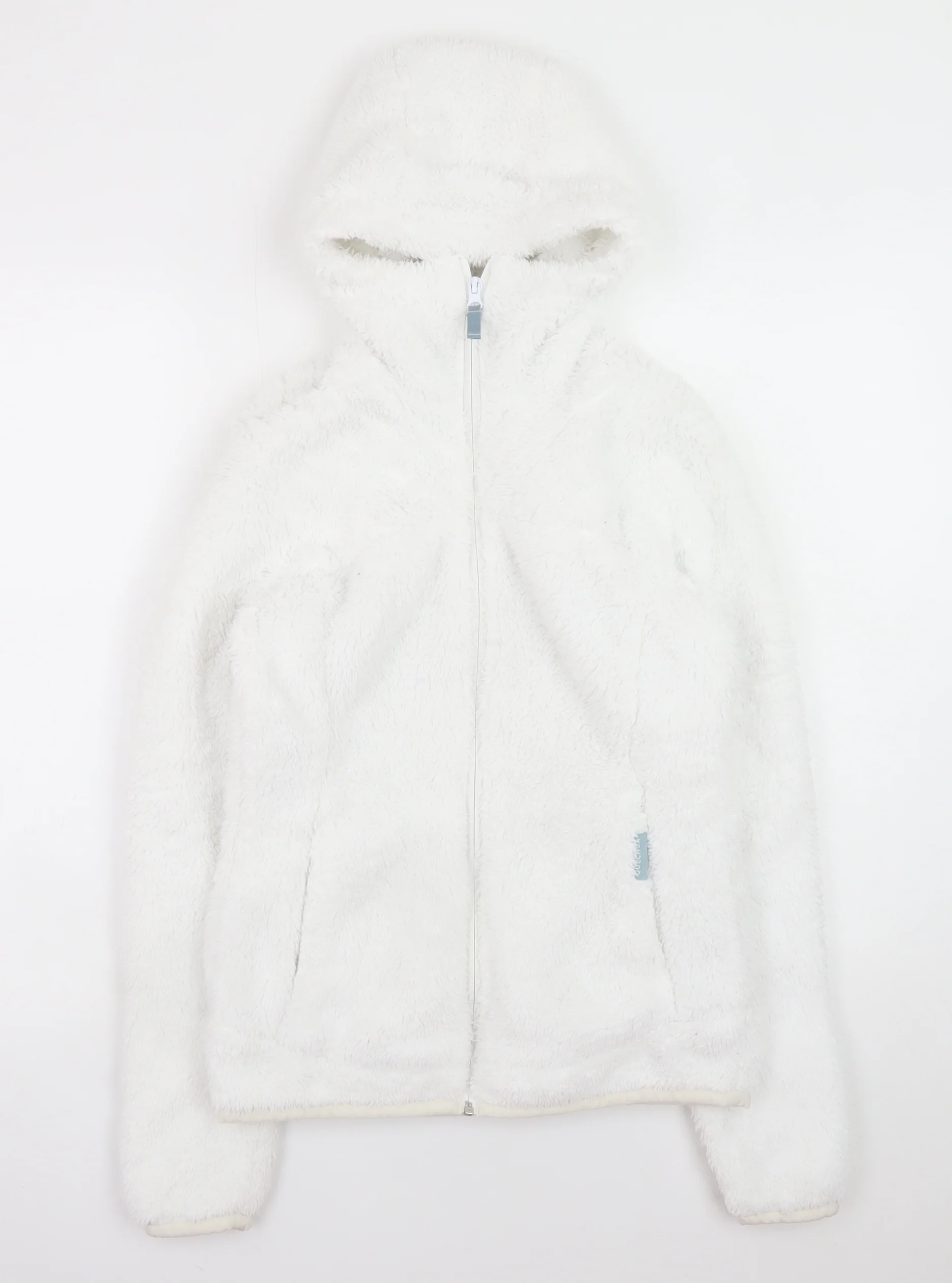 Decathlon Women's White Full Zip Hooded Fleece Hoodie Size Small