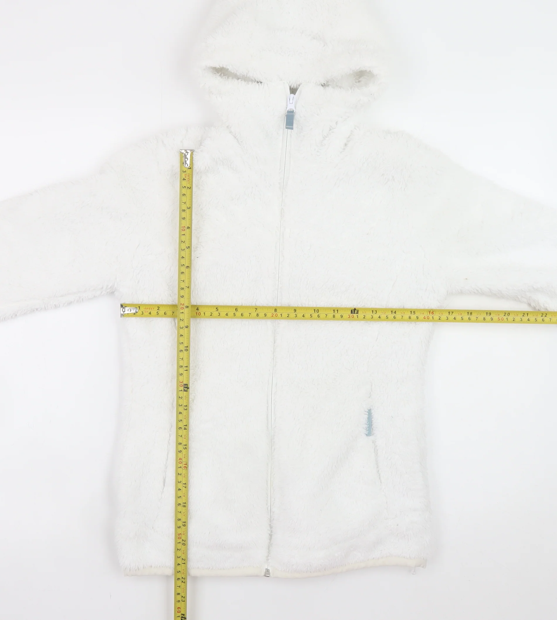 Decathlon Women's White Full Zip Hooded Fleece Hoodie Size Small - Image 2