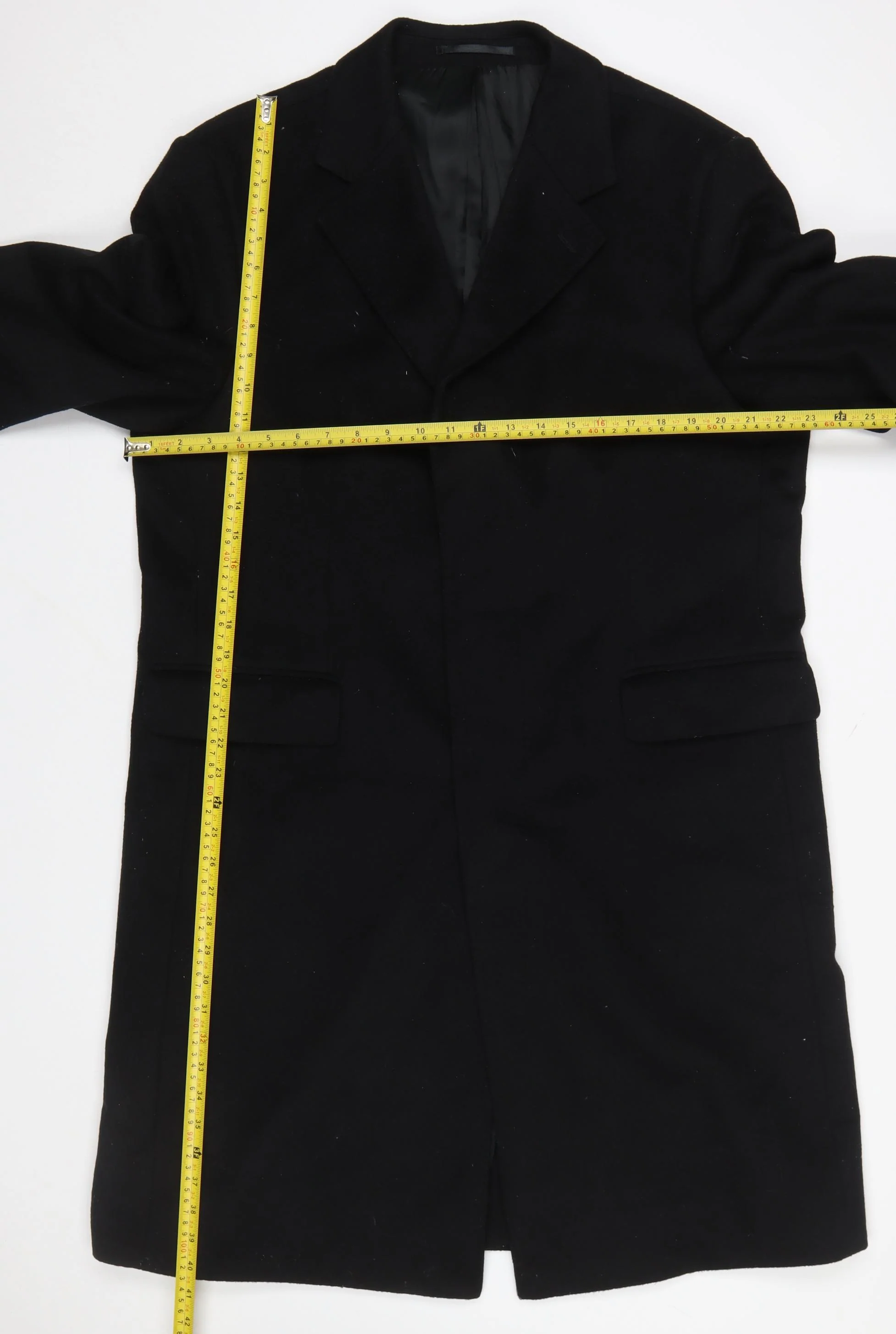 Dehavilland Men's Black Wool Cashmere Overcoat 40S Classic Long Formal - Image 2